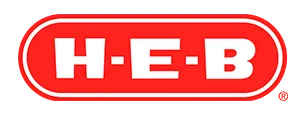 H-E-B logo on a red background